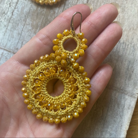 ☀️Macrame and Beaded Radiance Earrings☀️ - Picture 4 of 5